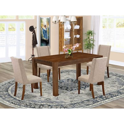 5-Piece Multi-Color Solid Wood Top Rectangular Dining Room Set (Seats-4)