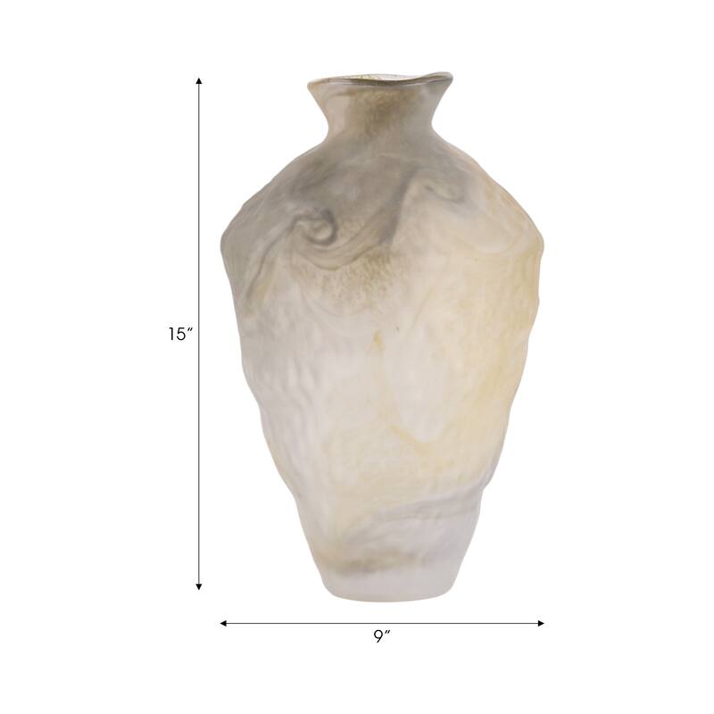 Glass Decorative Vase Contemporary Swirl Flower Pattern Centerpiece