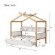 preview thumbnail 2 of 9, White Twin Size Wooden House Bed Original Wood Colored Frame