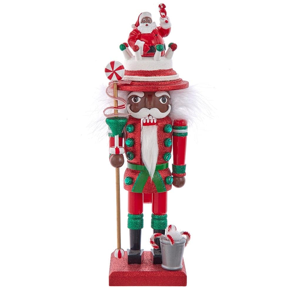 Kurt Adler 10-Inch Hollywood Black Nutcracker with Santa Hat - Multicolored