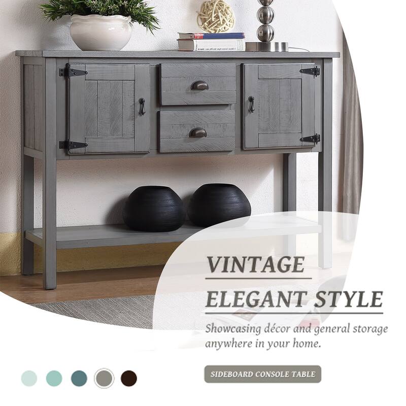 Solid Wood Sideboard Console Table with 2 Drawers