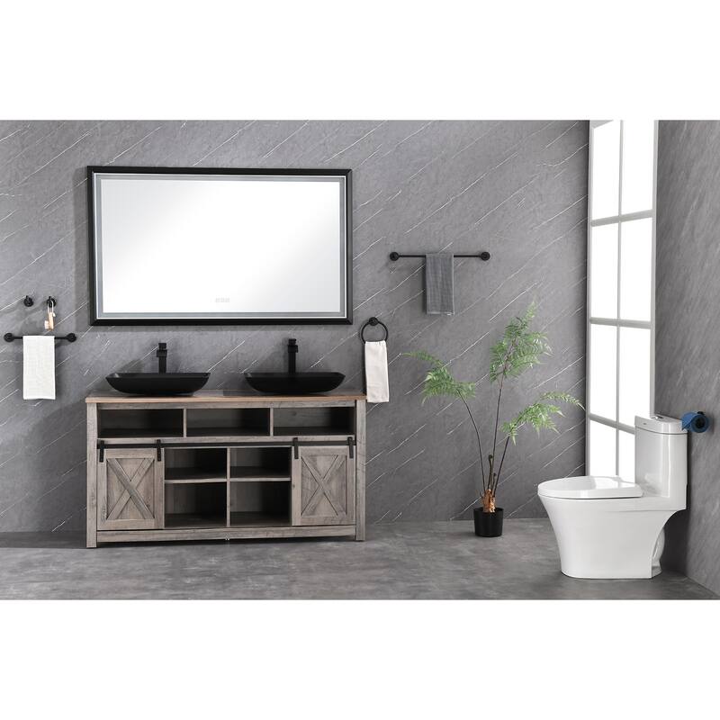 LED Mirror Anti-Fog Dimmable Oversized Rectangular Bathroom Vanity Mirror Wall Mirror 60in. W x 36in. H - 36"H x 60"W