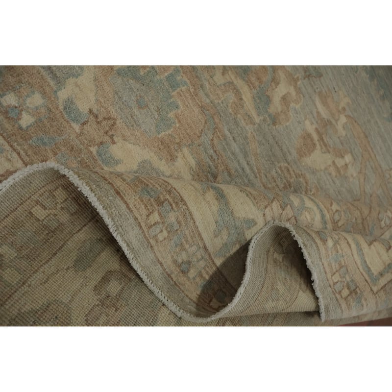 Hand Knotted Oriental 100% Wool Carpet Transitional All-Over Greys & Charcoal Oushak Area Rug - 11' 8'' X 8' 8''