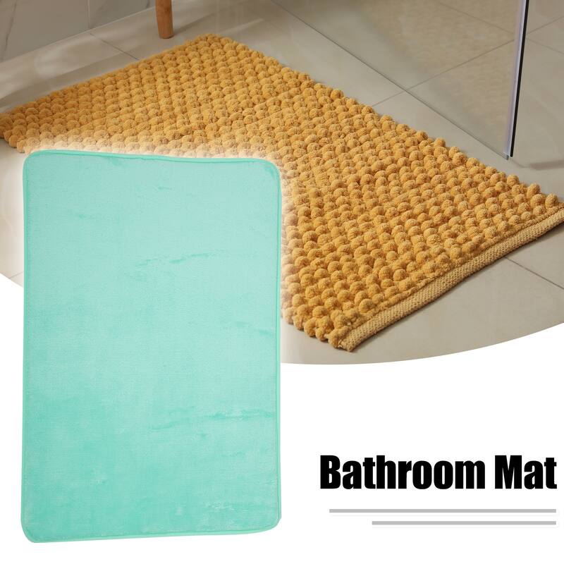 Solid Color Pattern Bathroom Rugs, Polyester Bath Mat, Machine Washable 80x50cm