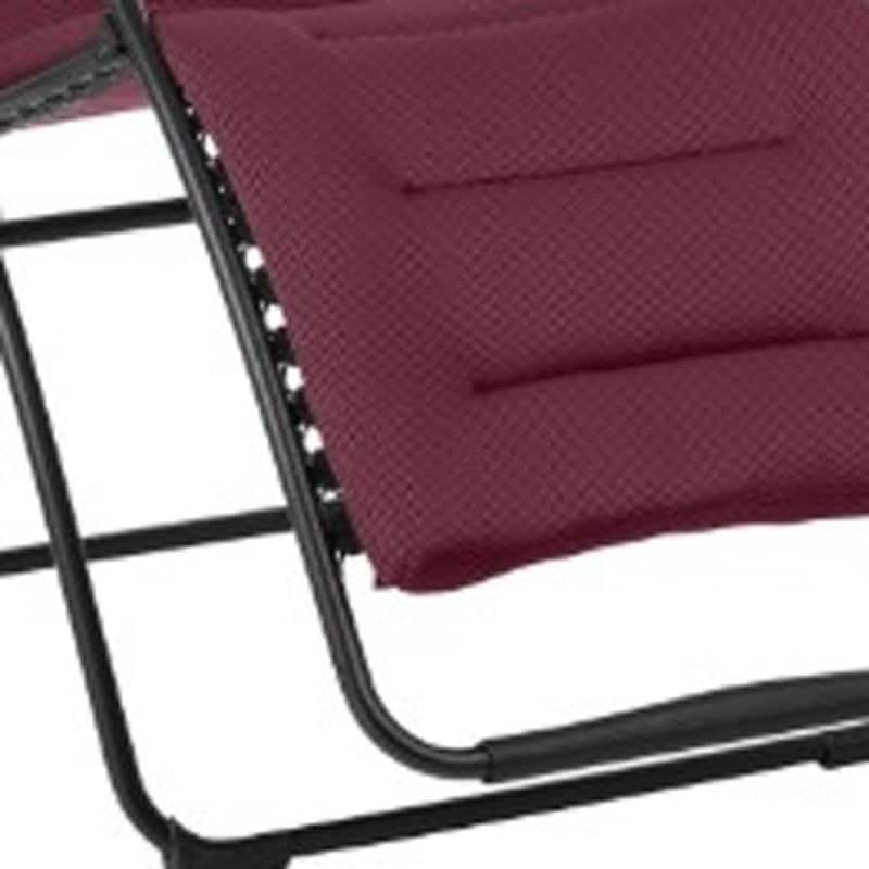 28 Inch Red Steel Outdoor Zero Gravity Chair with Removable Cushion - 32.7" x 27.5" x 46"