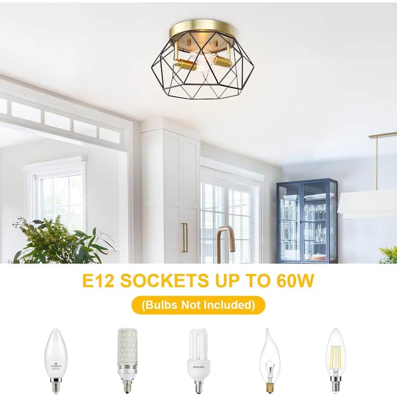 2-light fixture light black, gold ceiling light metal kitchen light