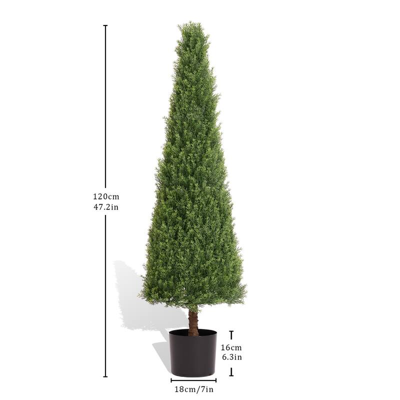 Set of 2 4FT Conical Topiary Cedar Trees