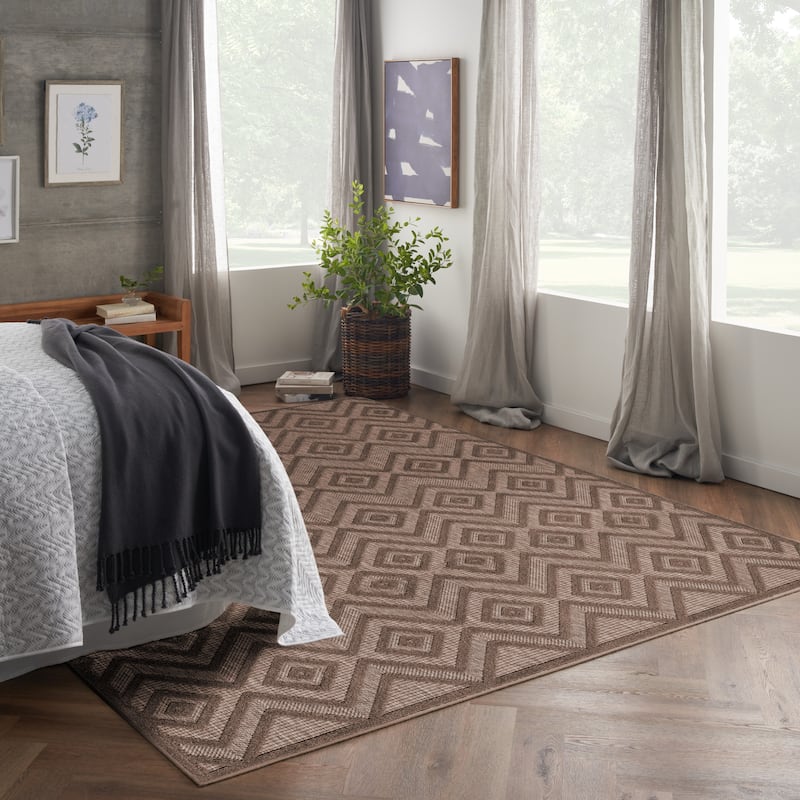 Nourison Versatile Indoor/Outdoor Geometric Flatweave Area Rug