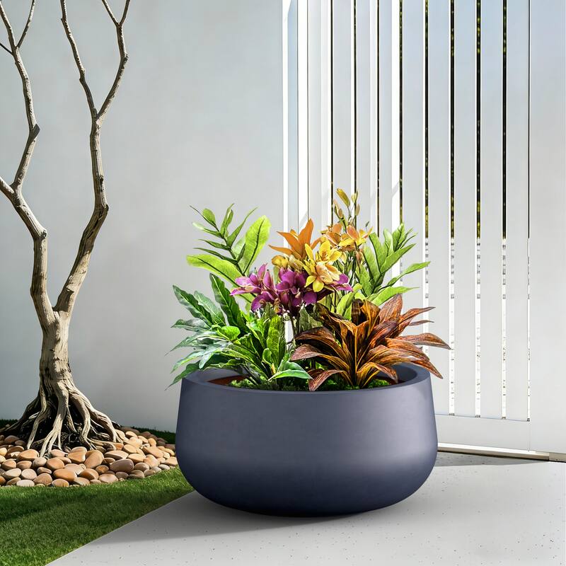 Concrete Round Planter / Pot Indoor & Outdoro Planter Bowl