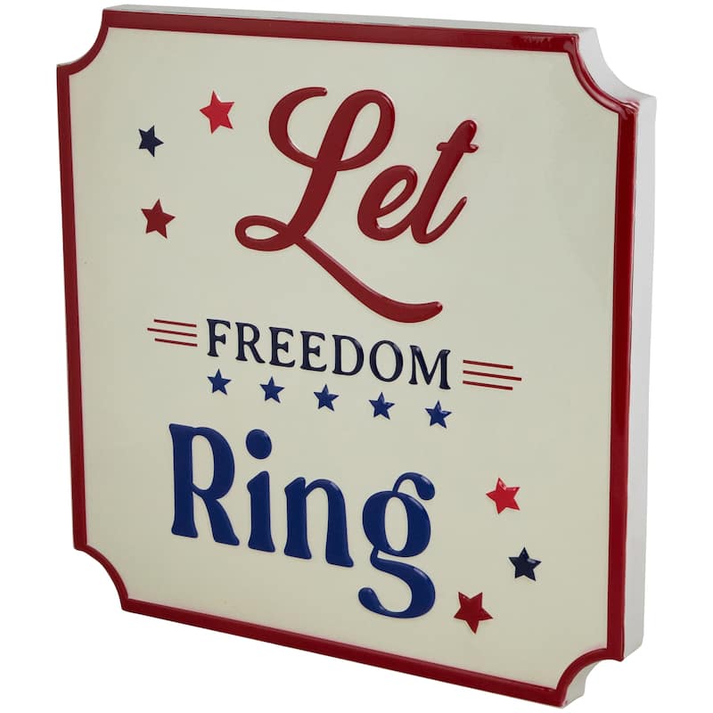 Let Freedom Ring Americana Metal Wall Sign - 11.75"