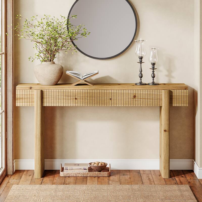 55-Inch Rustic Solid Wood Console Table