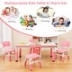 preview thumbnail 20 of 31, Gymax Kids Height Adjustable Table and 4 Chairs Set with Graffiti