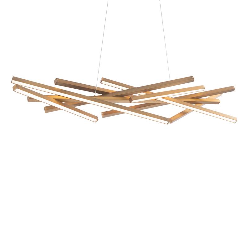 Parallax 55in LED Linear Pendant in 3000K - Aged Brass - 55in