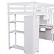 preview thumbnail 14 of 17, Twin size Loft Bed with Desk, Storage Drawers and Stairs, White