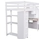 preview thumbnail 33 of 55, Wooden Twin Loft Bed with Shelves, Desk, and Storage Stairs for Study & Sleep