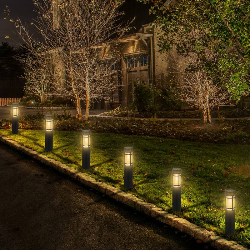 C Cattleya Black Solar LED Outdoor Path Lights (6 Pack or 12 Pack)