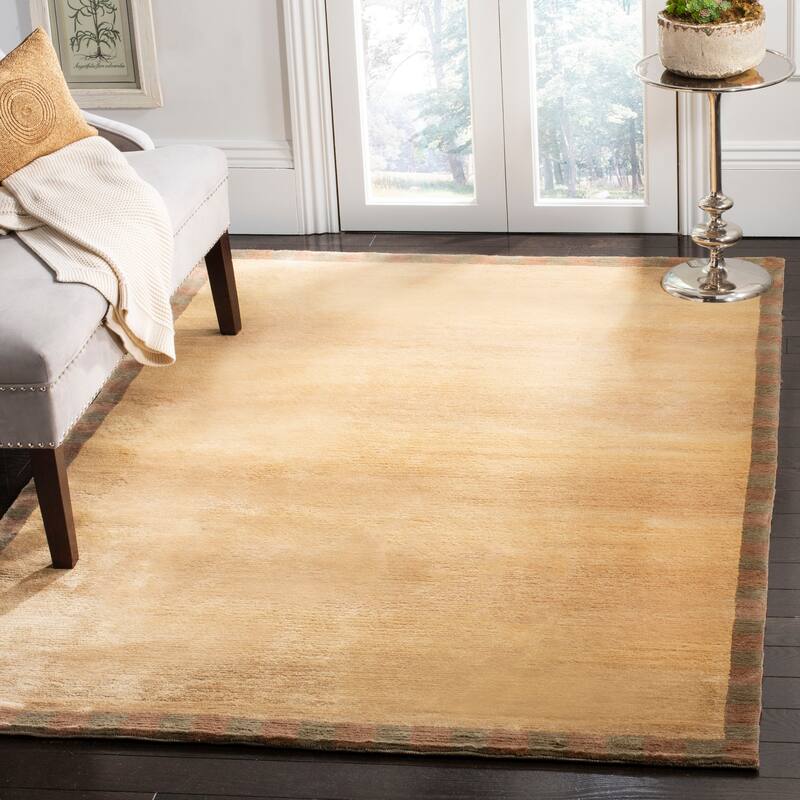 SAFAVIEH Couture Hand-knotted Tibetan Annelieke Modern Wool Rug - 9' x 12' - Beige