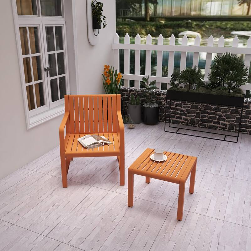 BNK Two-Piece PP Furniture set, 1 Chair & 1 Coffee Table, Indoor/Outdoor Use