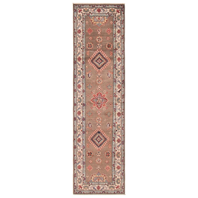 ECARPETGALLERY Hand-knotted Uzbek Ghazni Taupe Wool Rug - 2'8 x 9'7 - Taupe - 2'8 x 9'7