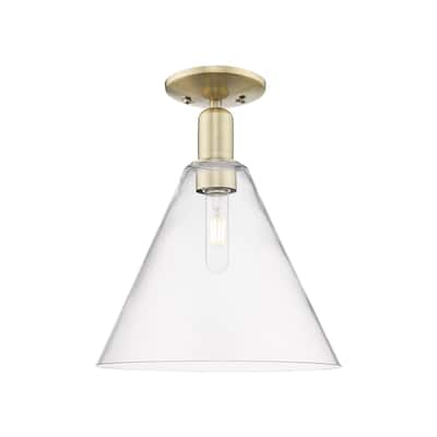 Innovations Lighting 716-1C-15-12 Berkshire Glass Semi-Flush Berkshire