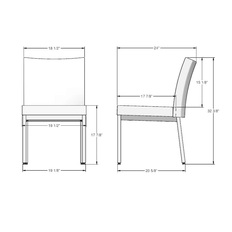 Amisco Perry Set of 2 Upholstered Dining Chairs with Metal Legs