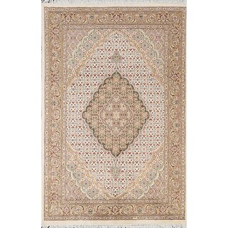 Vegetable Dye Tabriz Mahi Oriental Wool Area Rug Hand-knotted Carpet ...
