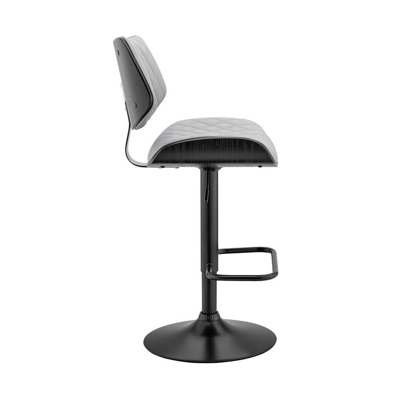 Faux Leather Adjustable Bar Stool with Swivel Seat and Chrome Matte Frame