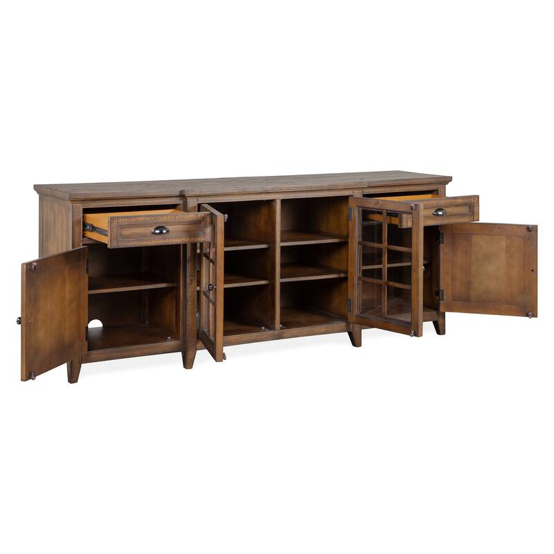 Magnussen Home Bay Creek Toasted Nutmeg 80" Console - 80"W x 18"D x 32"H