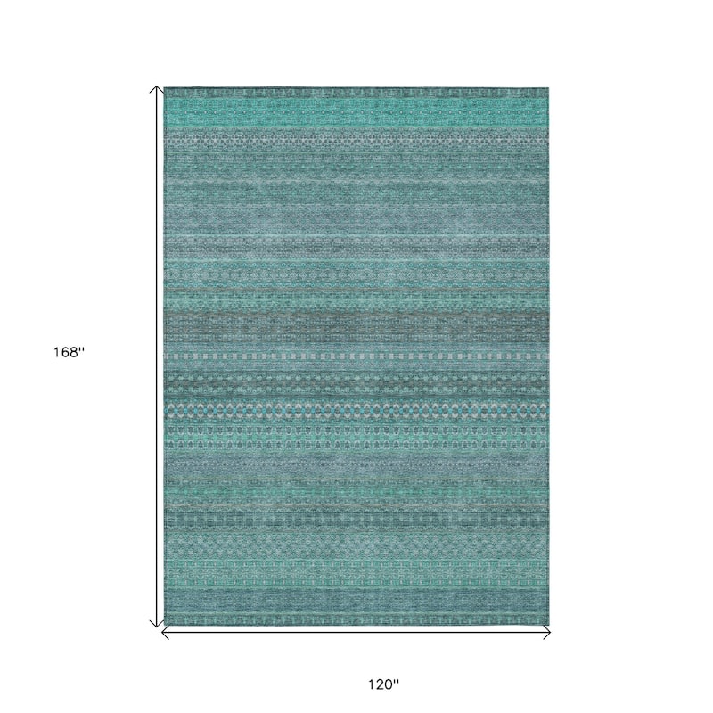 Almove Stripe Weather Resistant Blended Style Outdoor Rug