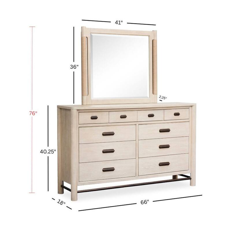 Salt Life Home Sunset Cove Sanibel Brown Drawer Dresser with Landscape Mirror