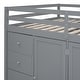 preview thumbnail 28 of 26, Full Size Wood Loft Bed with Built-in Wardrobes, Cabinets and Drawers, Multi-Functional Bed Frame with Storage Space Staircase