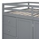 preview thumbnail 14 of 12, Full Wood Loft Bed With Built-in Wardrobes, Cabinets & Drawers, Gray
