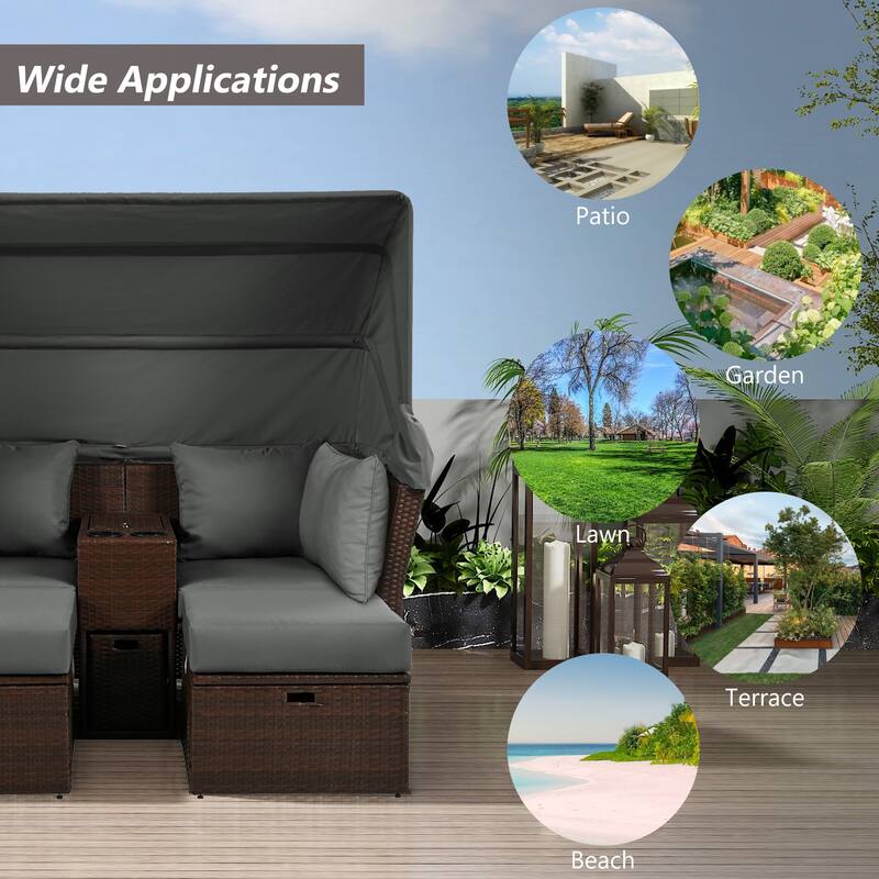 Patio Daybed Set with canopy