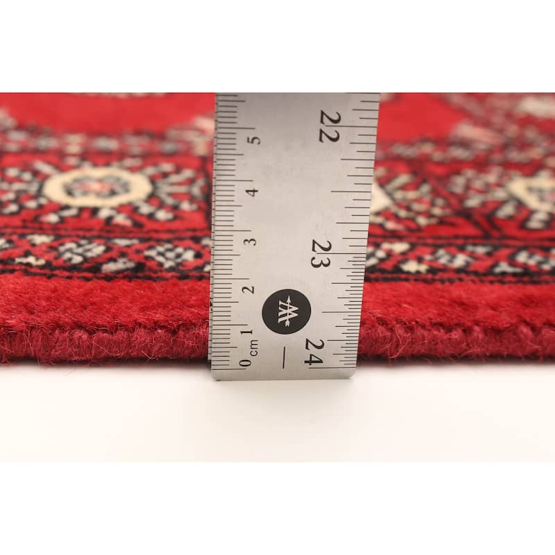 ECARPETGALLERY Hand-knotted Finest Peshawar Bokhara Red Wool Rug - 2'8 x 3'11