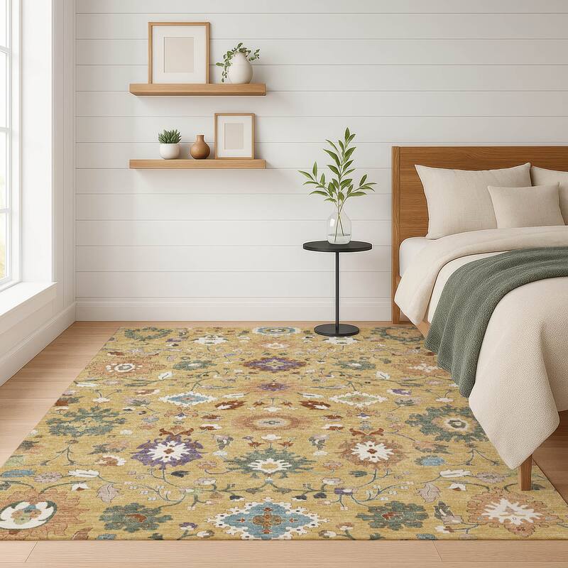 Machine Washable Indoor/ Outdoor Traditional Marci Chantille Rug