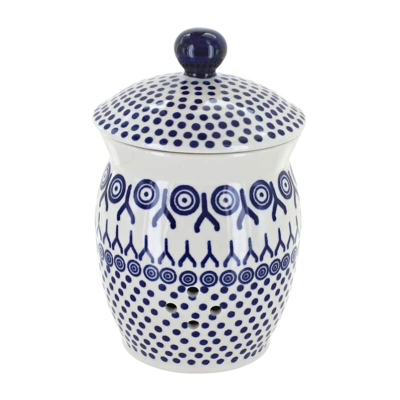 Blue Rose Polish Pottery P078 Manufaktura Garlic Keeper