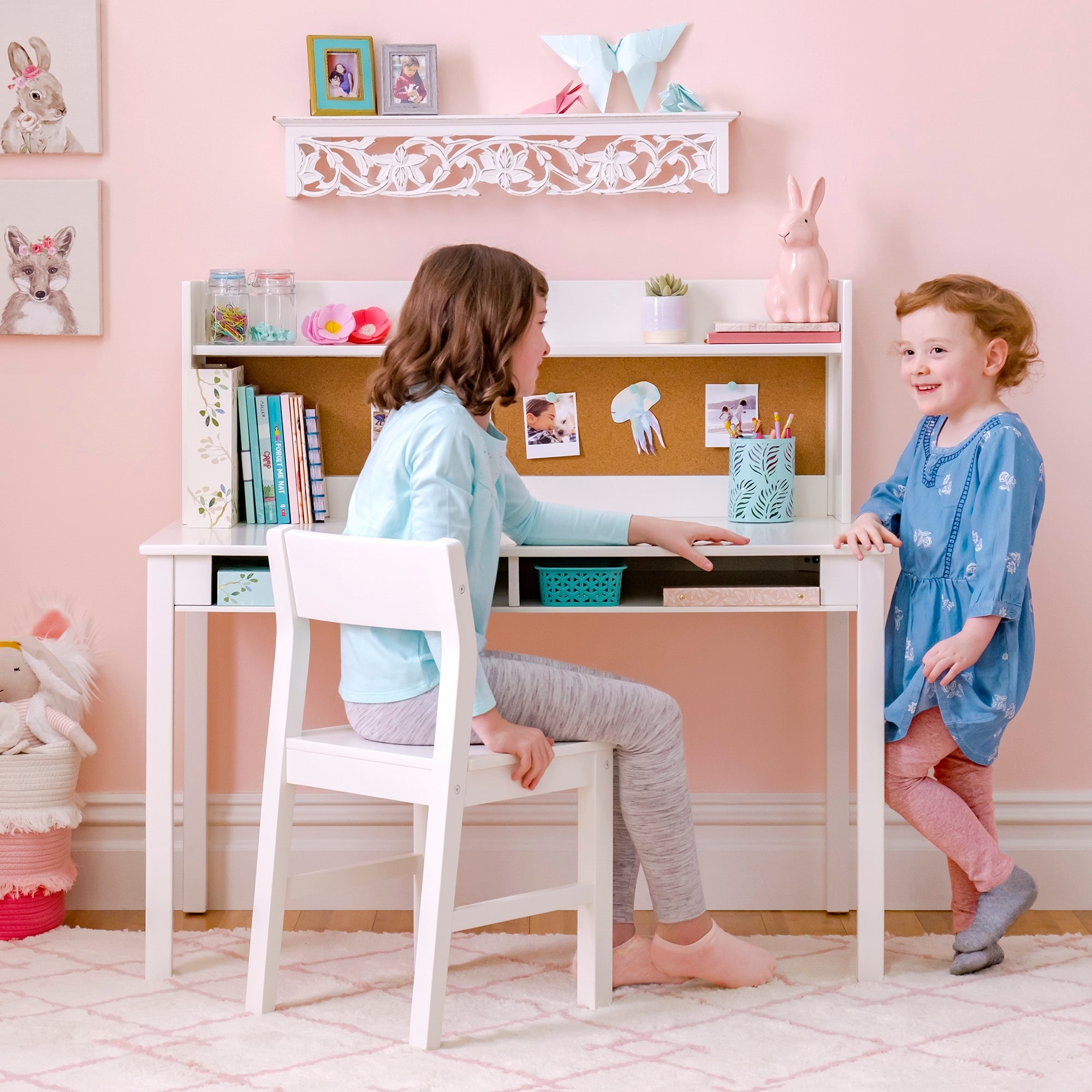 Martha Stewart Living and Learning Collection Kids’ Desk with Hutch and Chair