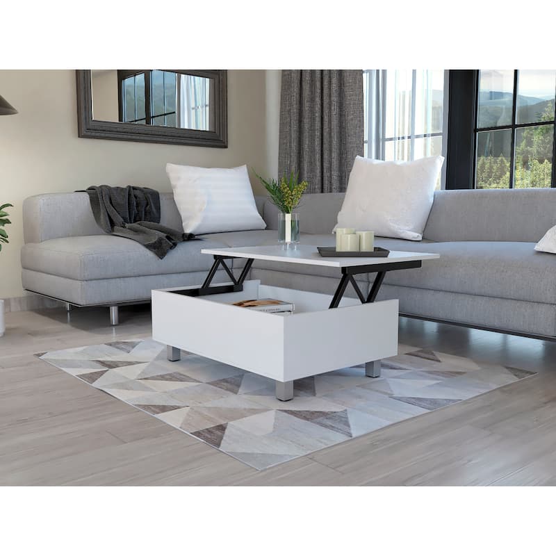 TUHOME Gambia Coffee Table with Lift Top, Concealed Storage and 4 Legs