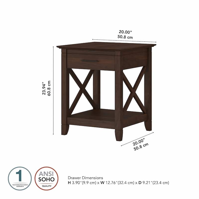 Key West Coastal Box Drawer Nightstand by Bush Furniture