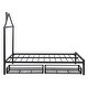 preview thumbnail 18 of 16, Full Size Metal Platform Bed with two drawers, House-Shaped Headboard Design
