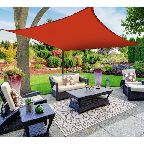 Boen Square Sun Shade Sail Canopy Awning UV Block for Outdoor Patio Garden and Backyard - Red - 18'x18'