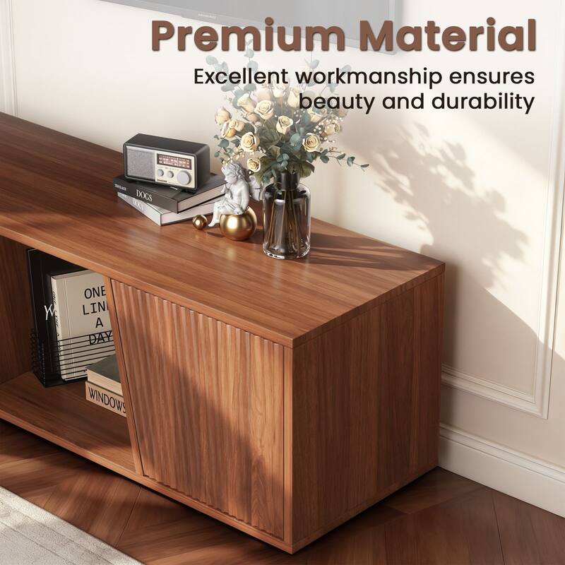 Meyreso Modern Extendable TV Stand with Drawers, Adjustable 71-106 Inch Media Console