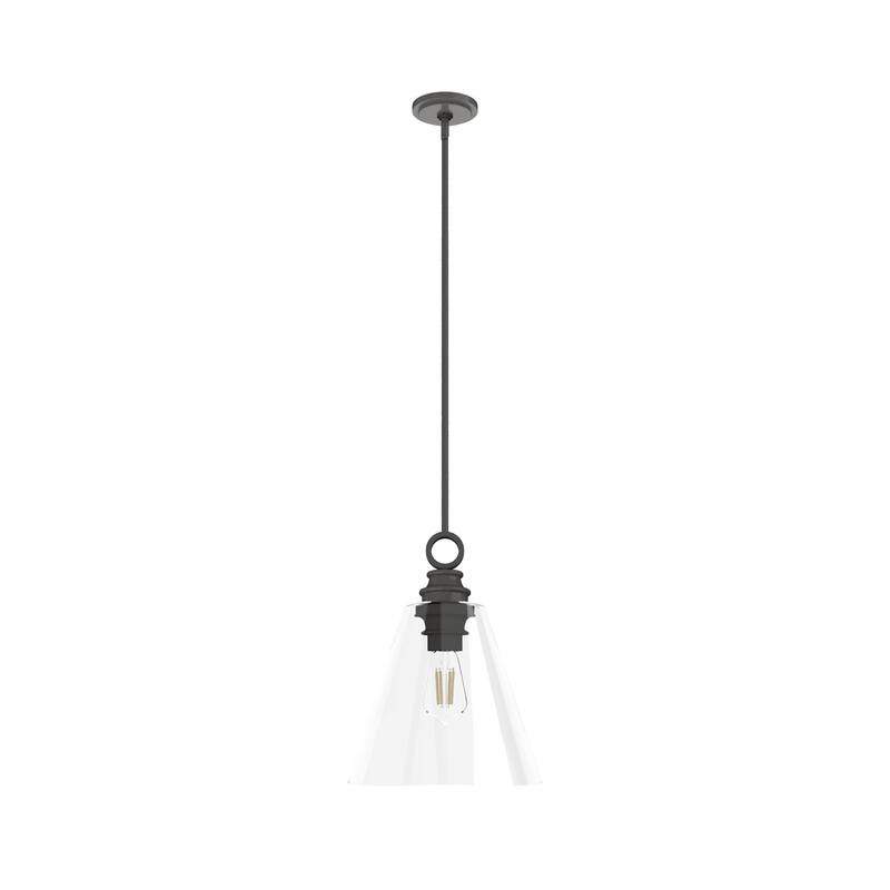 Hunter Klein 14" 1-Light Glass Pendant - Kitchen Island, Dining Room, Entry - Contemporary, Transitional