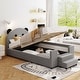 preview thumbnail 1 of 32, Twin Size Hydraulic Storage System Pine Wood Daybed, Velvet Sofabed Frame with Bear Shaped Headboard & Breathable Mesh Fence Gray - Twin