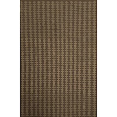 Hand Woven Oriental 100% Wool Carpet Southwestern All-Over Brown Kilim Area Rug - 13' 1'' X 10' 0''