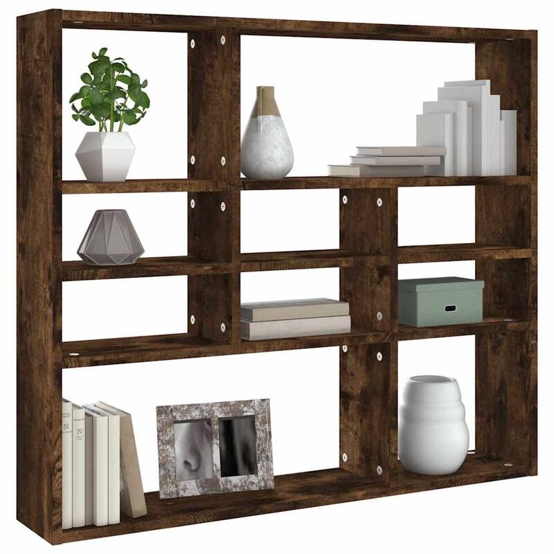 vidaXL Wall Shelf Hanging Wall Mounted Storage Display Rack Engineered Wood - 6.3 x 35.4 x 30.7 in