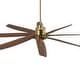 preview thumbnail 15 of 16, 72" Gold Transitional Walnut 8 ABS Blades Propeller Ceiling Fan with Dimmable LED Light and Remote Control, DC Motor