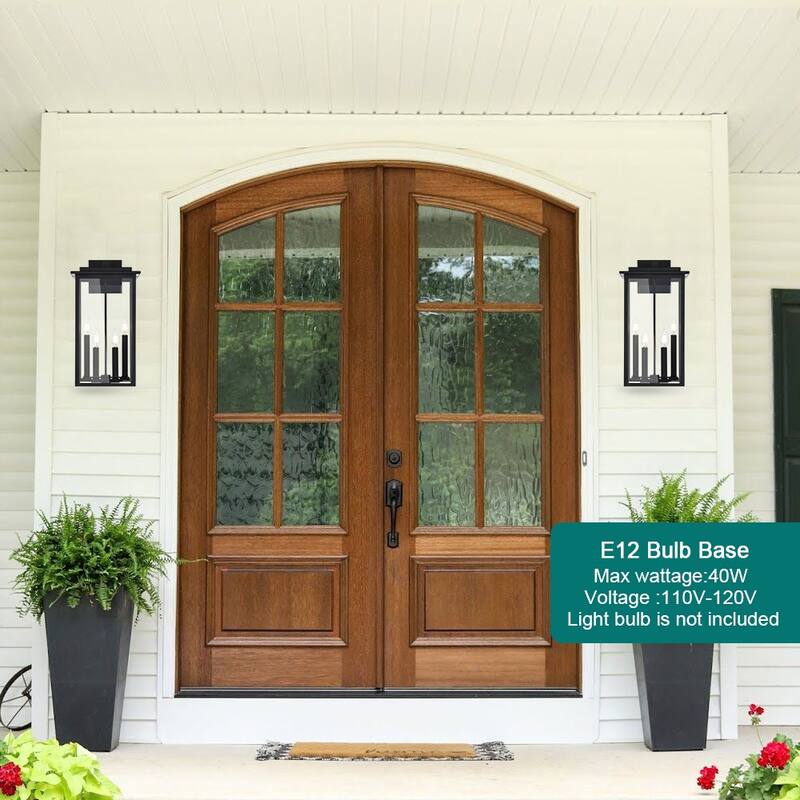 Outdoor Light Fixutre Farmhouse Wall Lantern Sconce with Clear Glass