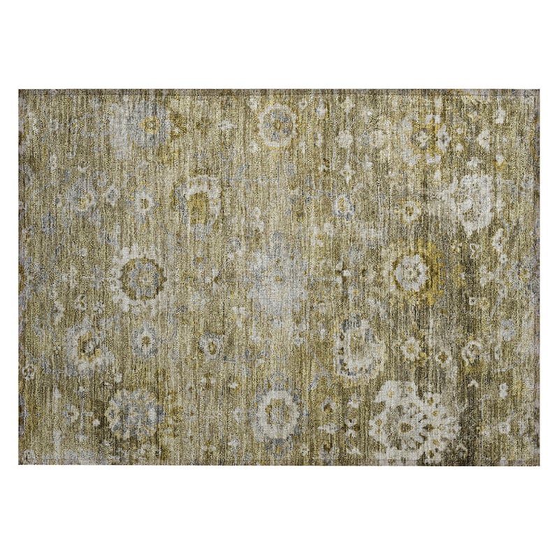 Machine Washable Indoor/ Outdoor Vintage Traditional Chantille Rug