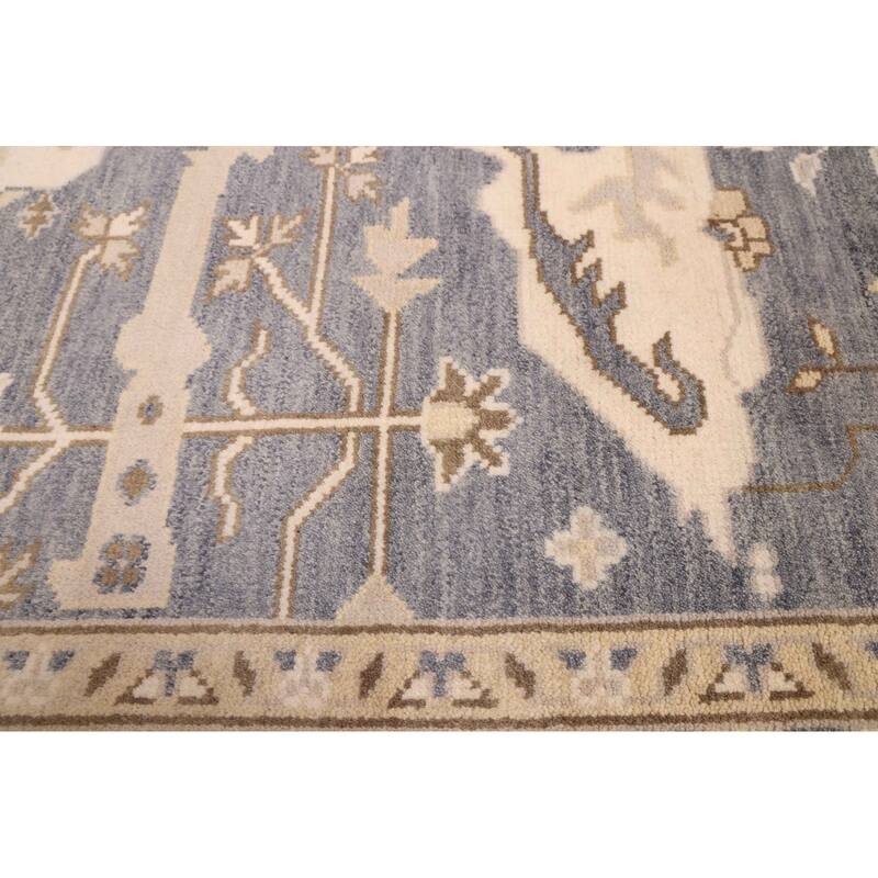 ECARPETGALLERY Hand-knotted Royal Oushak Denim Blue Wool Rug - 8'3 x 9'11